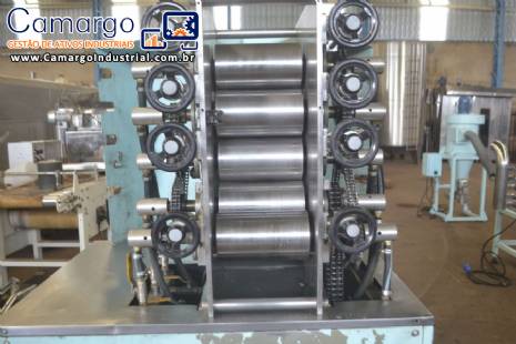 Cilindro refinador moinho de rolos 5 rolos com resfriador JAF Inox para chocolates massas