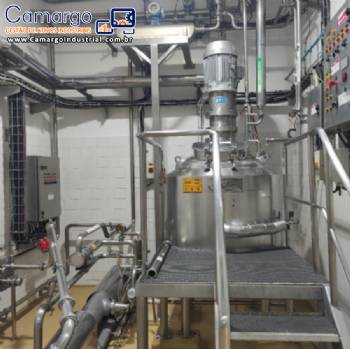 Tanque dispersor em inox para p�s 500 litros Kroma com bomba Netzsch v�lvulas Alfa Laval