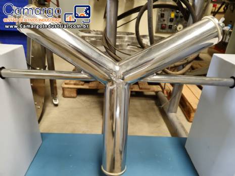 Misturador em Y V para ps em inox 316 para bancada laboratrios